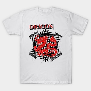 DRAGON COURAGE EXCELLENCE NOBILITY LOYALTY T-Shirt